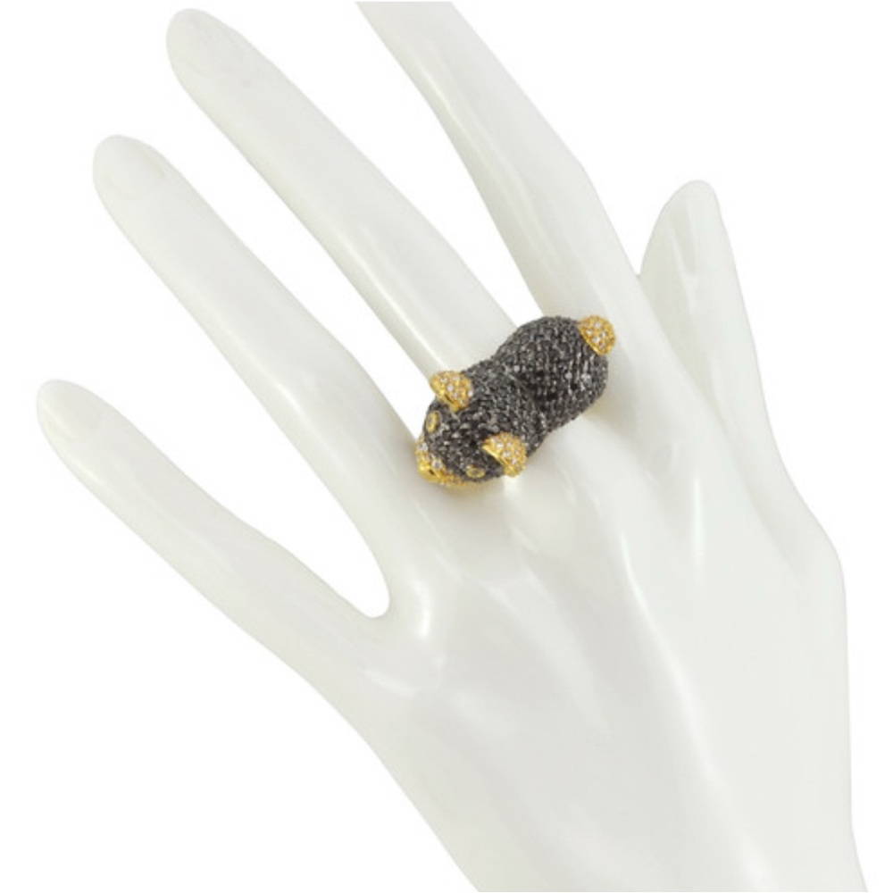 NOir NYC Black and Gold Bear Ring size 7